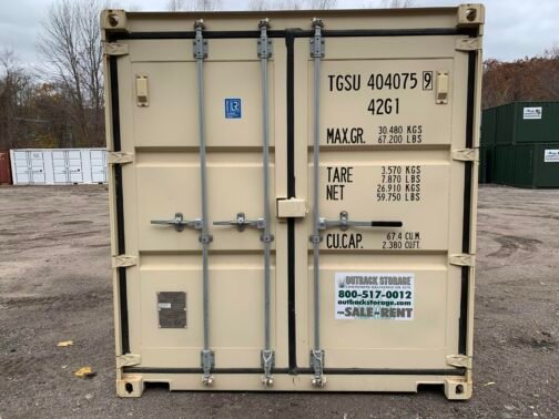 Nuevo contenedor de envío/almacenamiento de 40 pies Standar doble puerta - estanco al viento y al agua - BEIGE 40′ x 8′ x 8.5′ alto - immagine 34