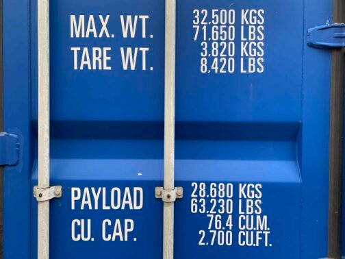 Nuevo contenedor de envío y almacenamiento estándar de 40′ - estanco al viento y al agua - AZUL 40′ x 8′ x 8,5′ de alto - - immagine 6
