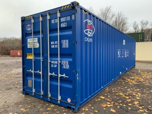 Nuevo contenedor de envío y almacenamiento estándar de 40′ - estanco al viento y al agua - AZUL 40′ x 8′ x 8,5′ de alto -