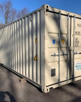 Nuevo contenedor de envío y almacenamiento estándar de 40′ – estanco al viento y al agua – BEIGE 40′ x 8′ x 8,5′ alto –