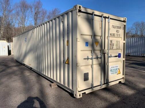 Nuevo contenedor de envío y almacenamiento estándar de 40′ - estanco al viento y al agua - BEIGE 40′ x 8′ x 8,5′ alto -