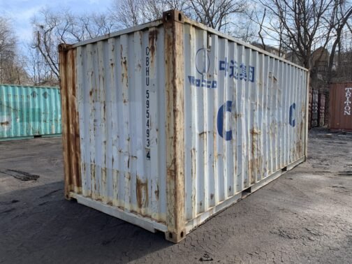 Contenedor marítimo 20 pies / almacenamiento usado x 8′ x 8,5′ de altura - Los sellos de la puerta muestran la luz ** - GRIS - immagine 17