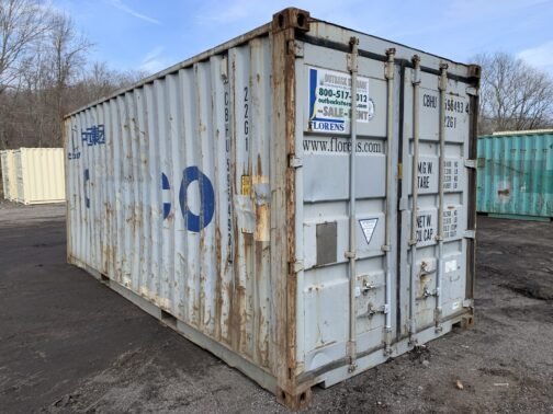 Contenedor marítimo 20 pies / almacenamiento usado x 8′ x 8,5′ de altura - Los sellos de la puerta muestran la luz ** - GRIS