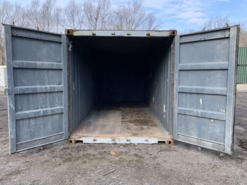 Contenedor marítimo 20 pies / almacenamiento usado x 8′ x 8,5′ de altura - Los sellos de la puerta muestran la luz ** - GRIS - immagine 14