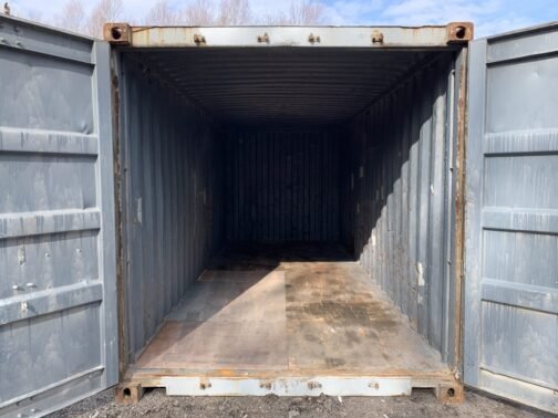 Contenedor marítimo 20 pies / almacenamiento usado x 8′ x 8,5′ de altura - Los sellos de la puerta muestran la luz ** - GRIS - immagine 13