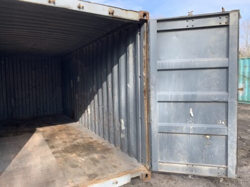 Contenedor marítimo 20 pies / almacenamiento usado x 8′ x 8,5′ de altura - Los sellos de la puerta muestran la luz ** - GRIS - immagine 11
