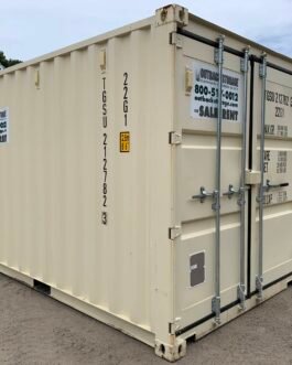 Contenedor de envío/almacenamiento de 20 pies 20′ x 8′ x 8,5′ de altura – Hermético al viento y al agua -BEIGE -.