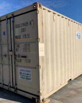 Contenedor de envío/almacenamiento de 20 pies x 8′ x 8,5′ de alto – Hermético al viento y al agua -BEIGE