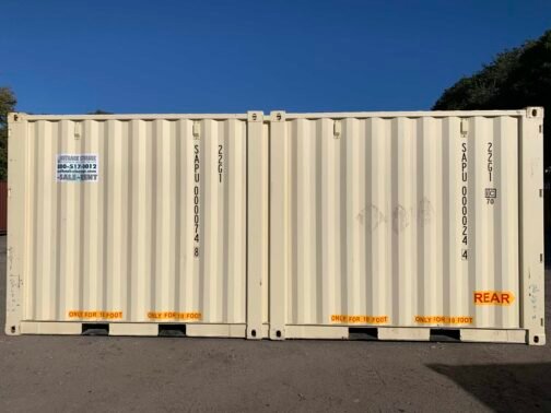 Nuevo CONTENEDOR DUO-CON ** DOBLE PUERTA o 2-10 pies C/LABOR ** Contenedor de envío/almacenamiento - estanco al viento y al agua-BEIGE
