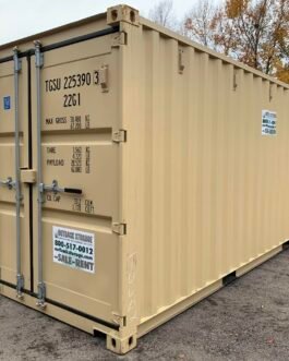 Contenedor de envío/almacenamiento de 20 pies – BEIGE OSCURO 20′ x 8′ x 8,5′ de altura -.