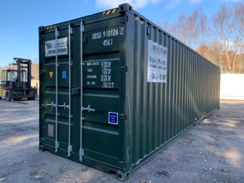 Nuovo contenedor standard de envío y stoccaggio de 40' - estanco al agua y al viento - VERDE 40' x 8' x 8,5' de altura -.