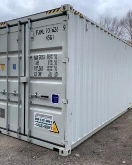Nuevo contenedor de transporte y almacenamiento estándar de 40′ – estanco al viento y al agua – gris 40′ x 8′ x 8,5′ de altura –