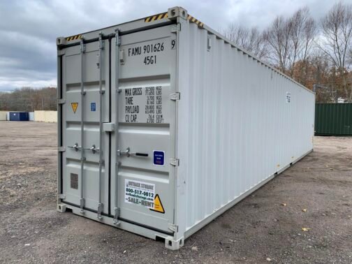 Nuevo contenedor de transporte y almacenamiento estándar de 40' - estanco al viento y al agua - gris 40′ x 8′ x 8,5′ de altura -