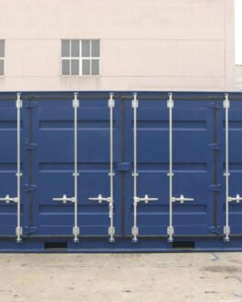 Contenedor medioambiental ISO azul de 20 pies con apertura lateral, (utilizado en una dirección)