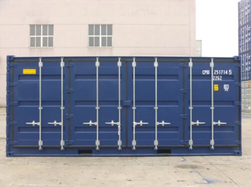 Contenedor medioambiental ISO azul de 20 piedi con apertura laterale, (utilizado en una dirección)