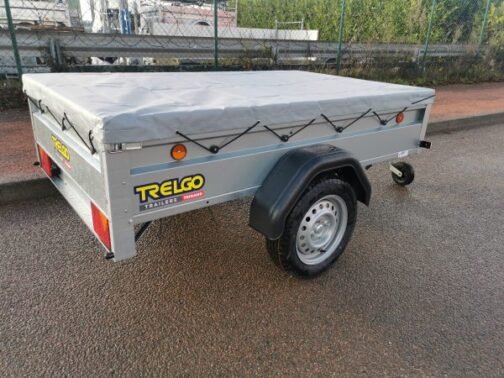 Remolque portaequipajes TRELGO con rueda dentada y techo plano